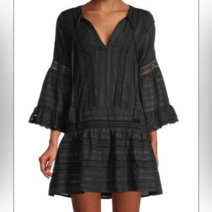 New ALLISON NEW YORK Metallic Striped Lace Tunic Dress